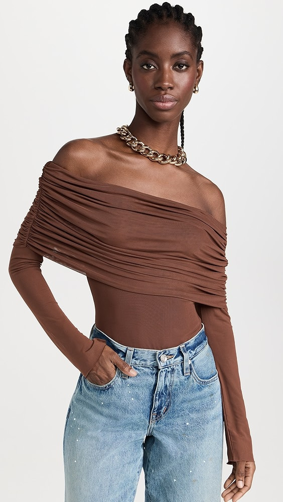 AFRM Maxine Off the Shoulder Marrowed Edge Bodysuit | Shopbop | Shopbop