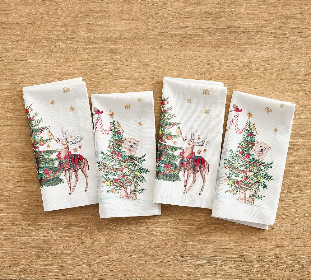 Enchanted Forest Cotton Twill Napkins - Set of 4 | Pottery Barn (US)