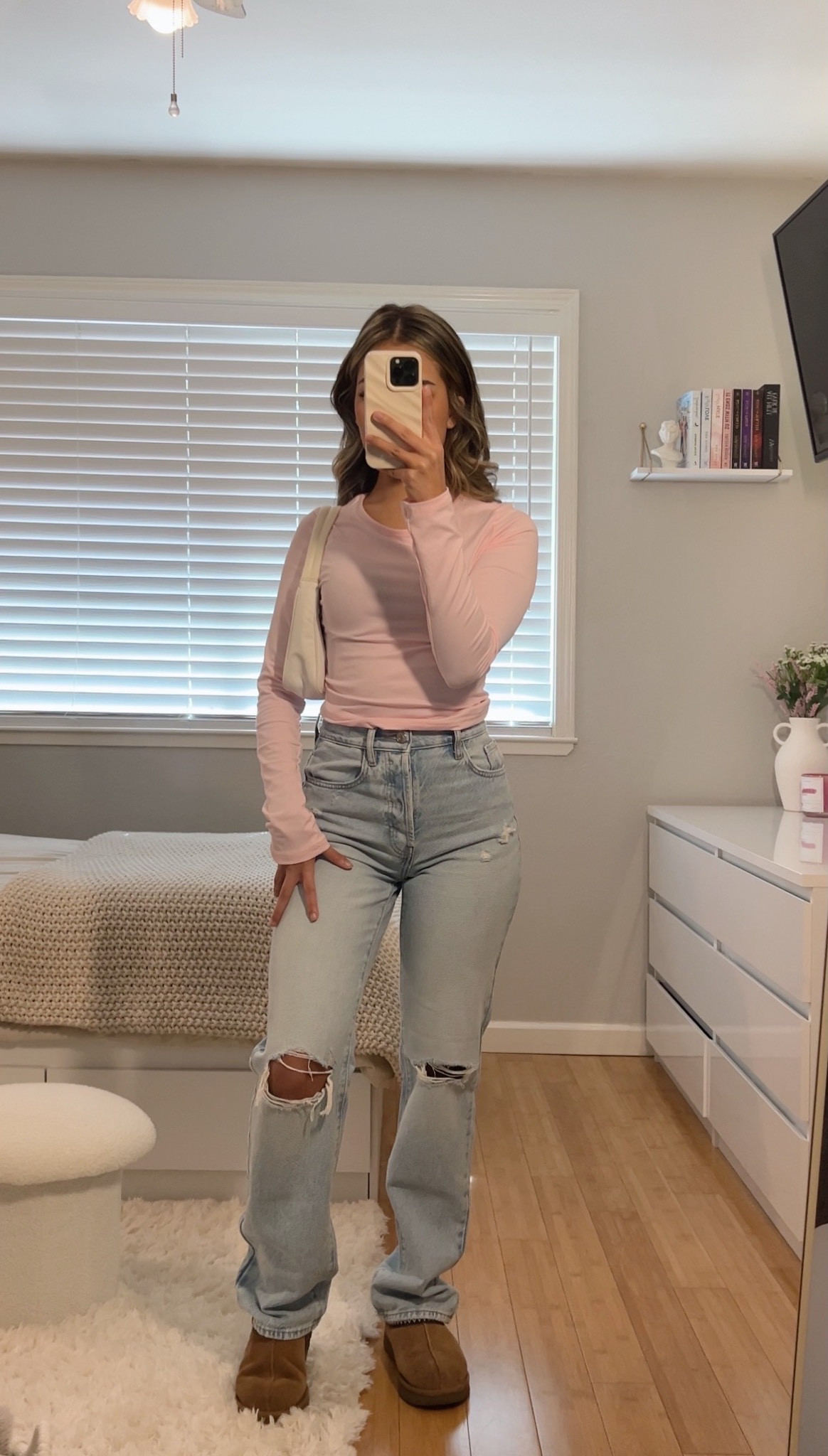 Casual but cute outfit for spring!  I am obsessed with the pink long sleeve 😍

Pink
Spring
Spring outfit 
Office outfit
Comfy outfit
Casual outfits 

#LTKstyletip #LTKfindsunder100 #LTKSeasonal