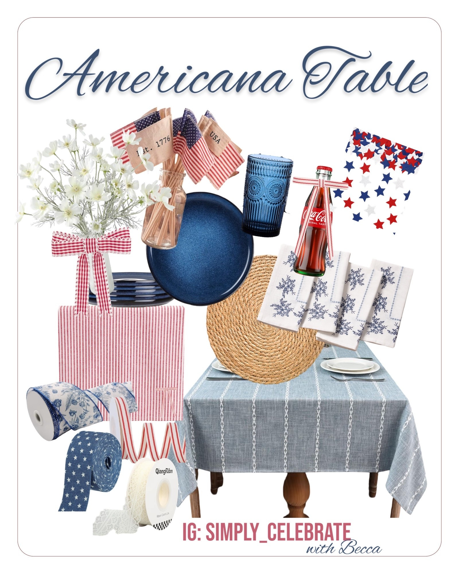 My dream Americana setup for hosting and all the get-togethers this summer! I hope you love these simple, quality pieces on your table for years to come! 🇺🇸❤️Becca

#LTKSeasonal #LTKHome