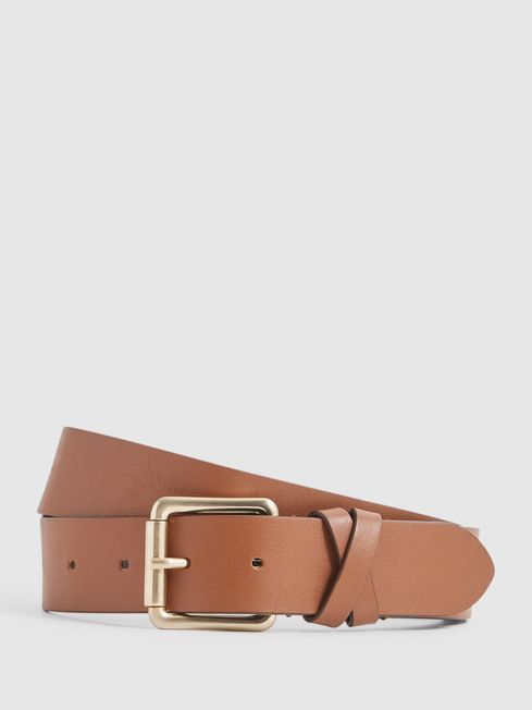 Reiss Tan Annexe Leather Belt | Reiss (UK)