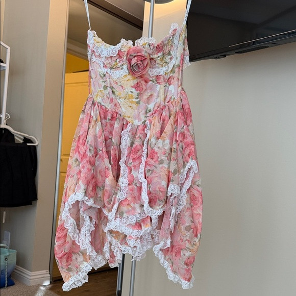 For Love And Lemons Pink Floral Dress | Poshmark