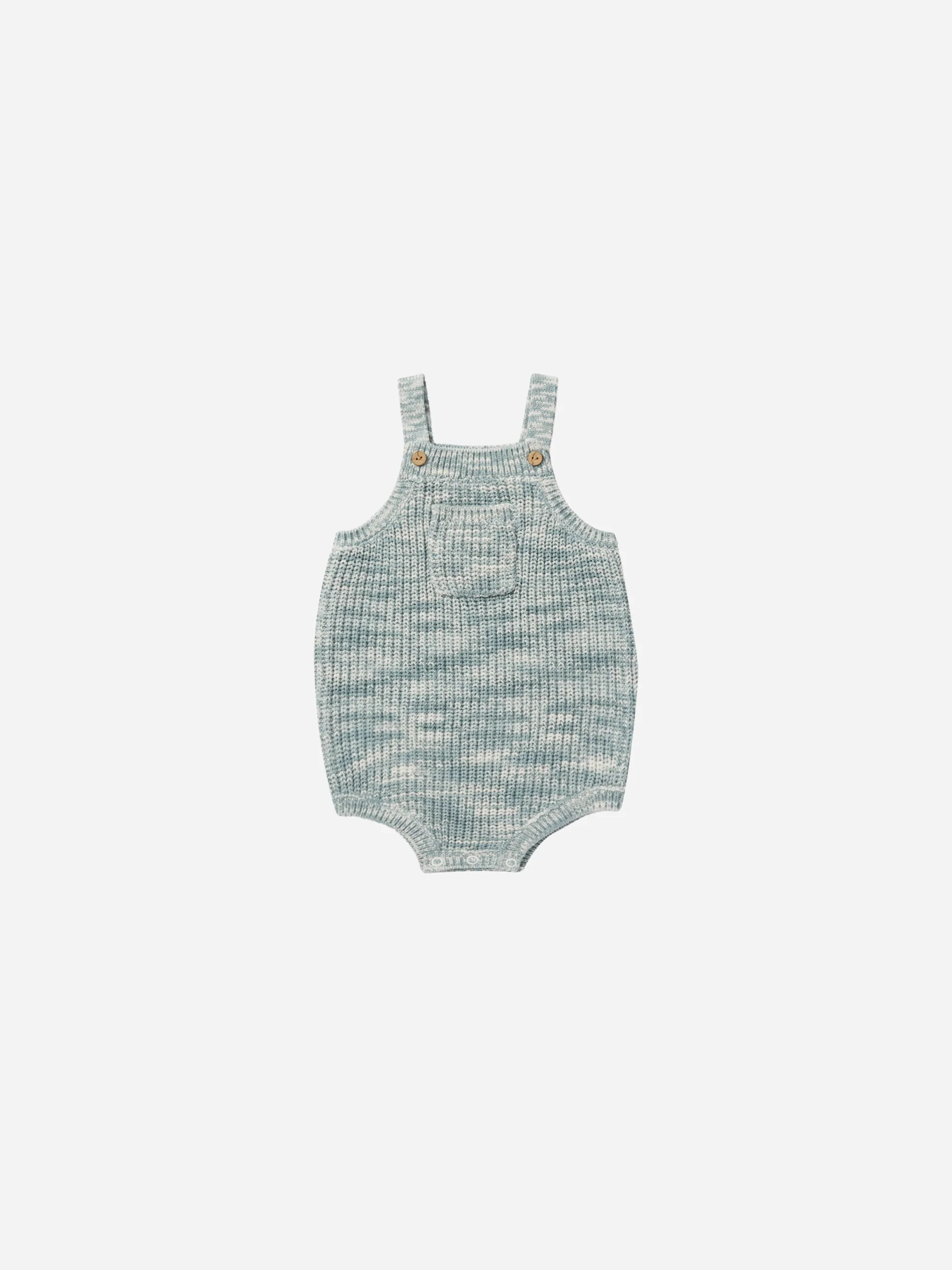 Pocketed Knit Romper || Heathered Blue | Rylee + Cru