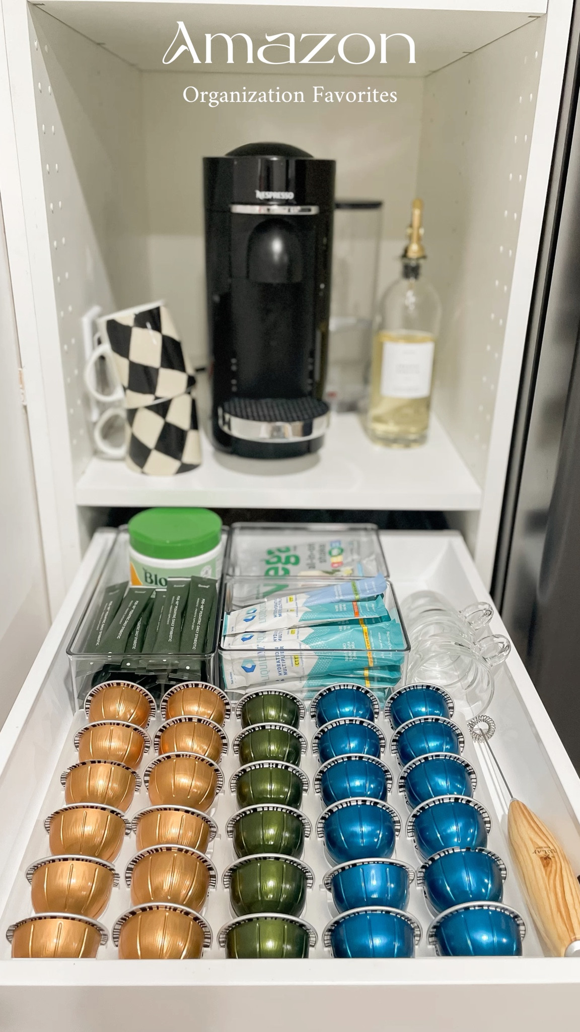 Amazon Coffee Station Organization ☕️ Shop my go-to Amazon organizers for the kitchen coffee station/coffee pod drawer #amazonorganization #amazonfavorites 

#LTKFind #LTKunder50 #LTKhome