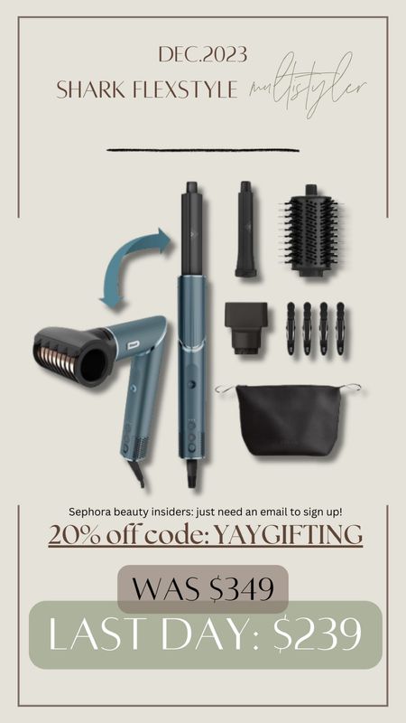 LAST DAY to use the 20% off code YAYGIFTING at Sephora to get 20% off your purchase🤎✨ that makes my Shark Flexstyle $239👀 SOLID DEAL! Perfect for her gift!

For her / Shark beauty / airwrap / multistyler / gift guide / sale / Sephora finds / hair dryer / beauty / Holley Gabrielle 

#LTKbeauty #LTKGiftGuide #LTKsalealert