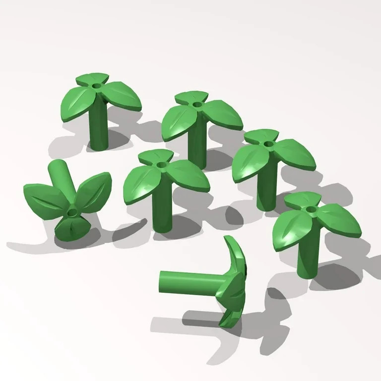 Classic Building Plant Bulk, Stem with 3 Leaves and Bottom Pin 200 Piece, Compatible with Lego Pa... | Walmart (US)