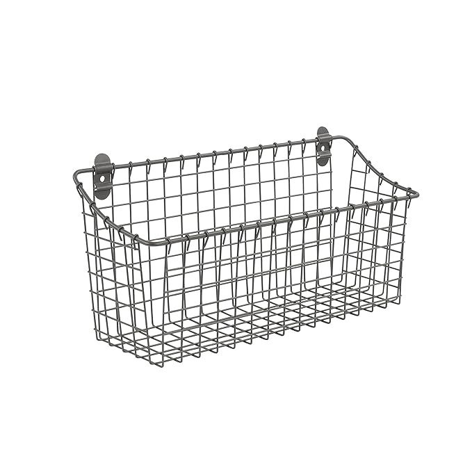Spectrum Diversified Vintage Wall Mount Storage Basket, X-Large (Pack of 1), Industrial Gray | Amazon (US)