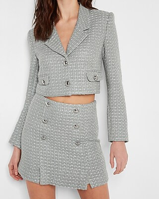 Cropped Tweed Jacket | Express