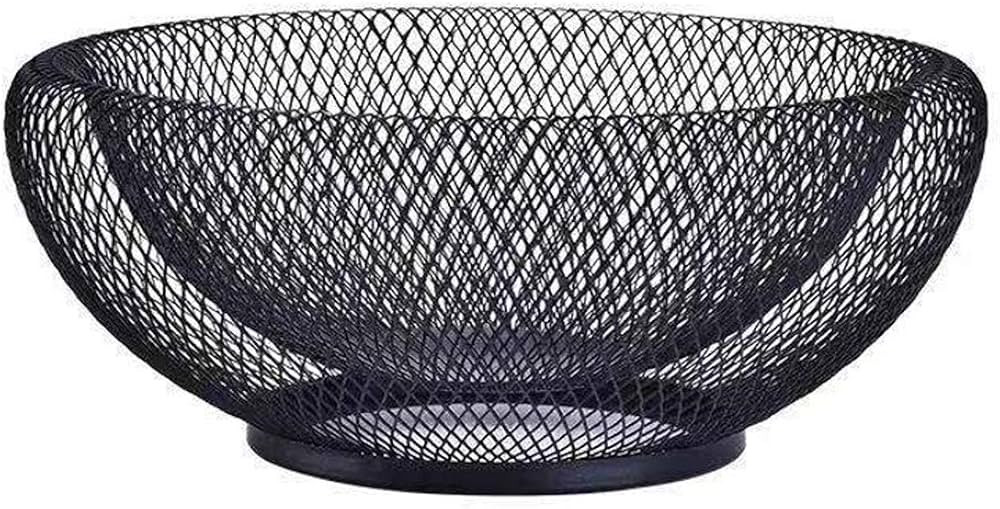 GWEOBZ Metal Mesh Fruit Basket Countertop Candy Dish Black Round Decorative Small Fruit Bowl for ... | Amazon (US)