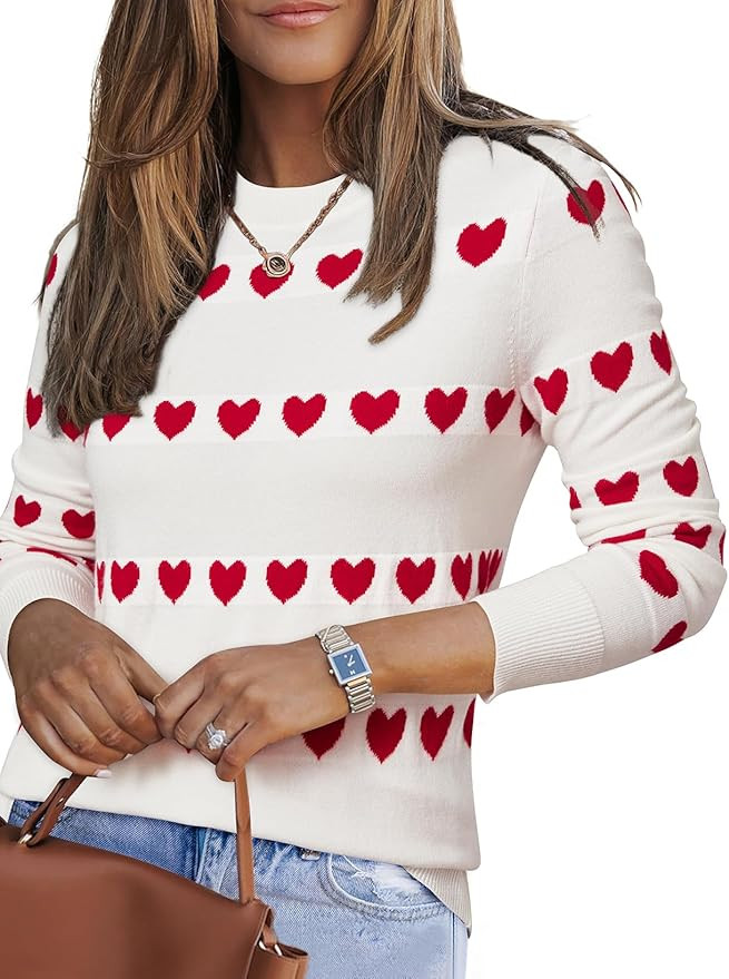 Arach&Cloz Women's Wool Blend Classic Crew Neck Casual Fall Sweaters | Amazon (US)