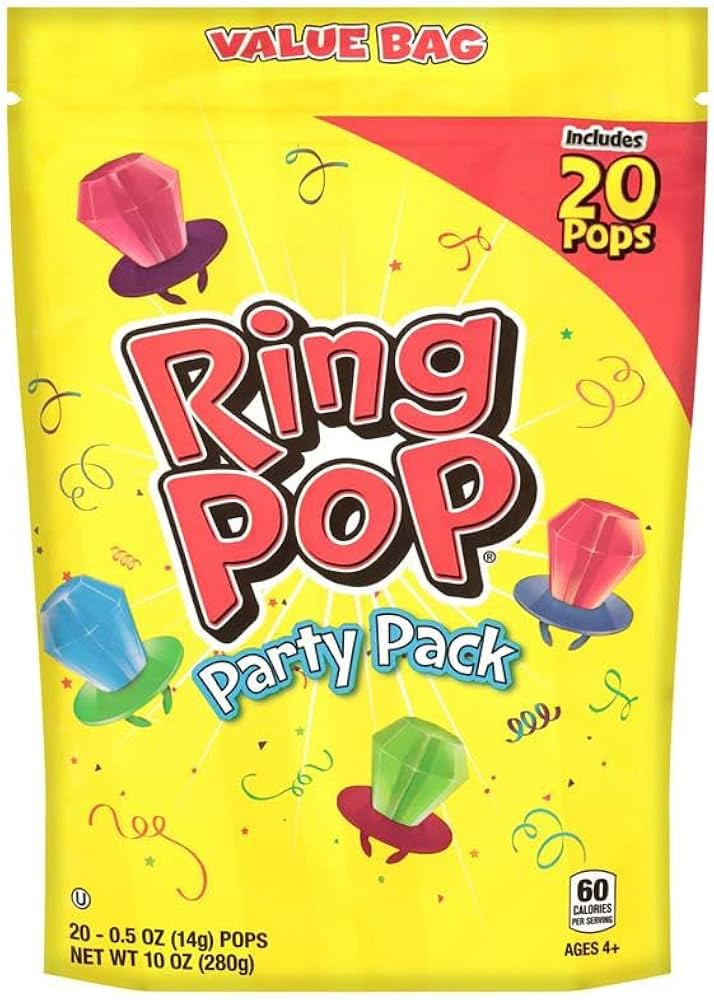 Ring Pop Candy, Christmas Lollipops, 20 Ct Party Favors in Assorted Fruity Flavors - Full Size, B... | Amazon (US)