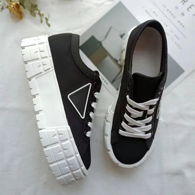 rubber platform inspired women shoes Double Wheel nylon gabardine sneakers 50 mm rubber sole Remo... | DHGate