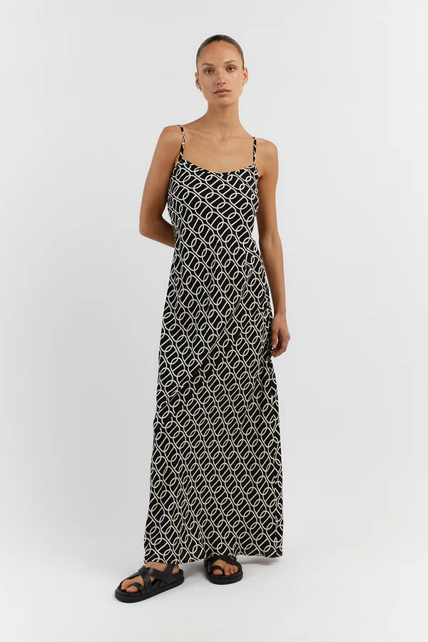 IZZIE CHAIN SCOOP SLIP MAXI DRESS | DISSH