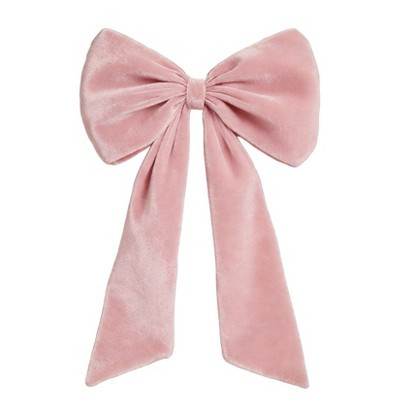 Large Velvet Bow Decor for Party, 40x24 in Giant Decorative Ribbon Bow for Coquette Birthday Wedding Wall Door Backdrop, Topper Decoration, Pink | Target