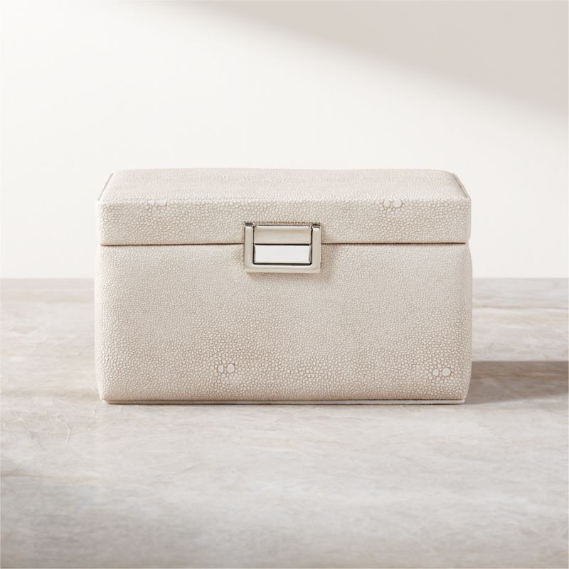 Elory Taupe Shagreen Jewelry Box Organizer | CB2 | CB2
