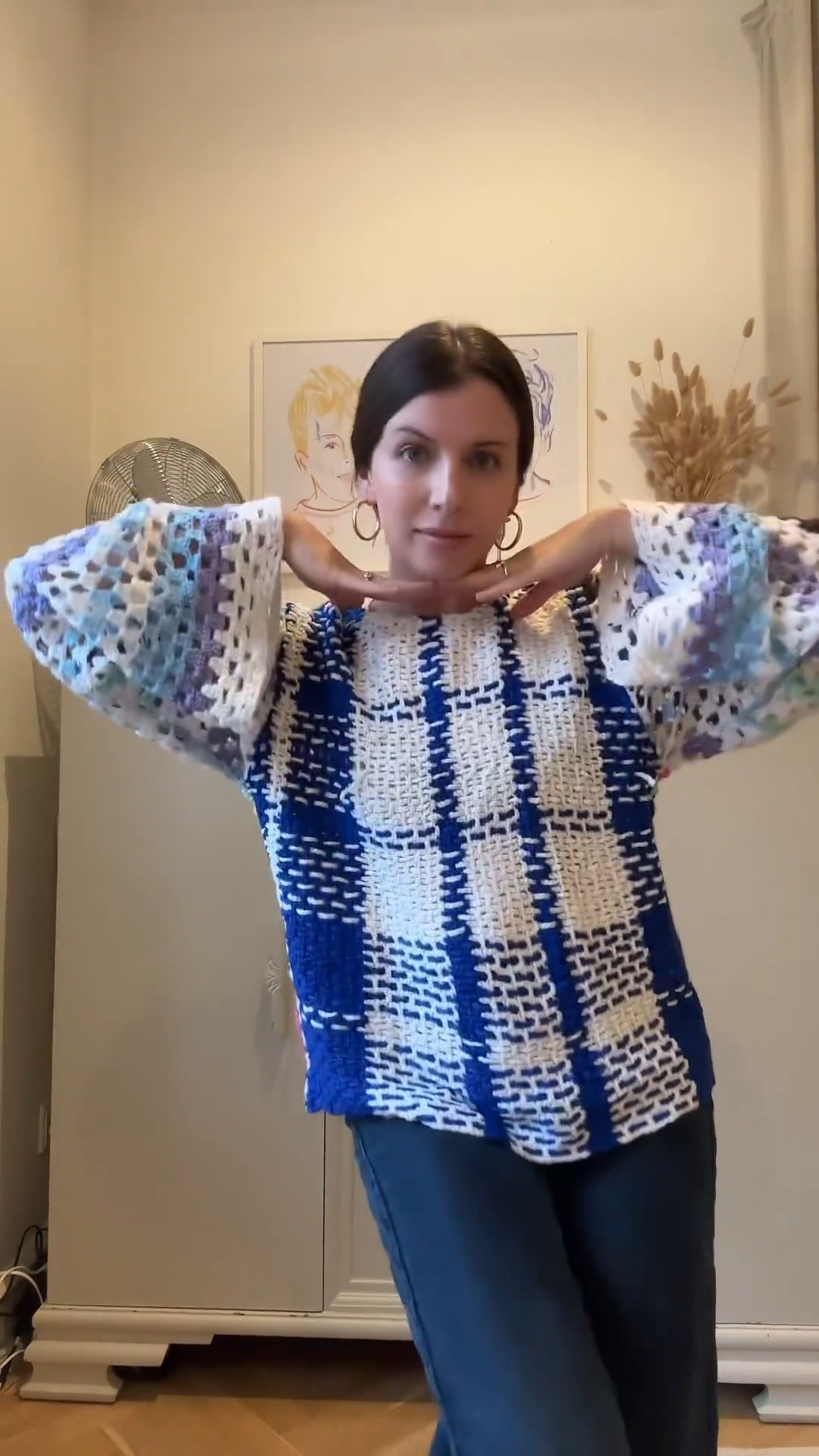 Dinner party outfit, dinner outfit, colourful outfit, styled outfit, crochet top, knit top, dark blue jeans, low rise jeans, baggy jeans, clogs, leather clogs, wooden clogs, gold hoop earrings, black scrunchie, Sezane, Boden, Uniqlo, & Other Stories

#LTKeurope #LTKVideo #LTKSeasonal