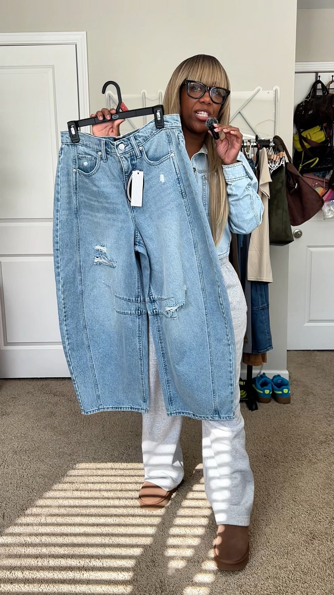 Styling barrel jeans from Walmart
Jacket: s
Pants: 8
Bodysuit: m



#LTKootd #LTKOver40 #LTKPetite