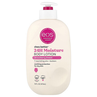 EOS, Shea Better™, 24H Moisture Body Lotion, Strawberry Dream, 16 fl oz (473 ml) | iHerb