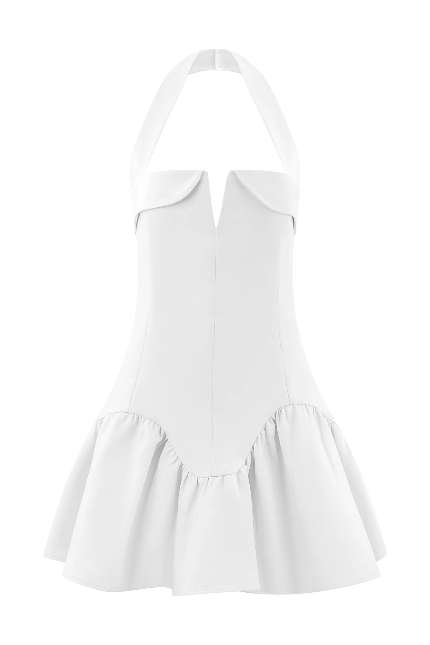 Calipso Halter Mini Dress - White | Meshki UK