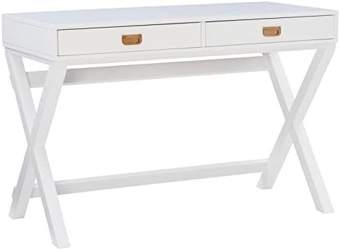 Linon Poppy White X-Base Writing Desk | Amazon (US)