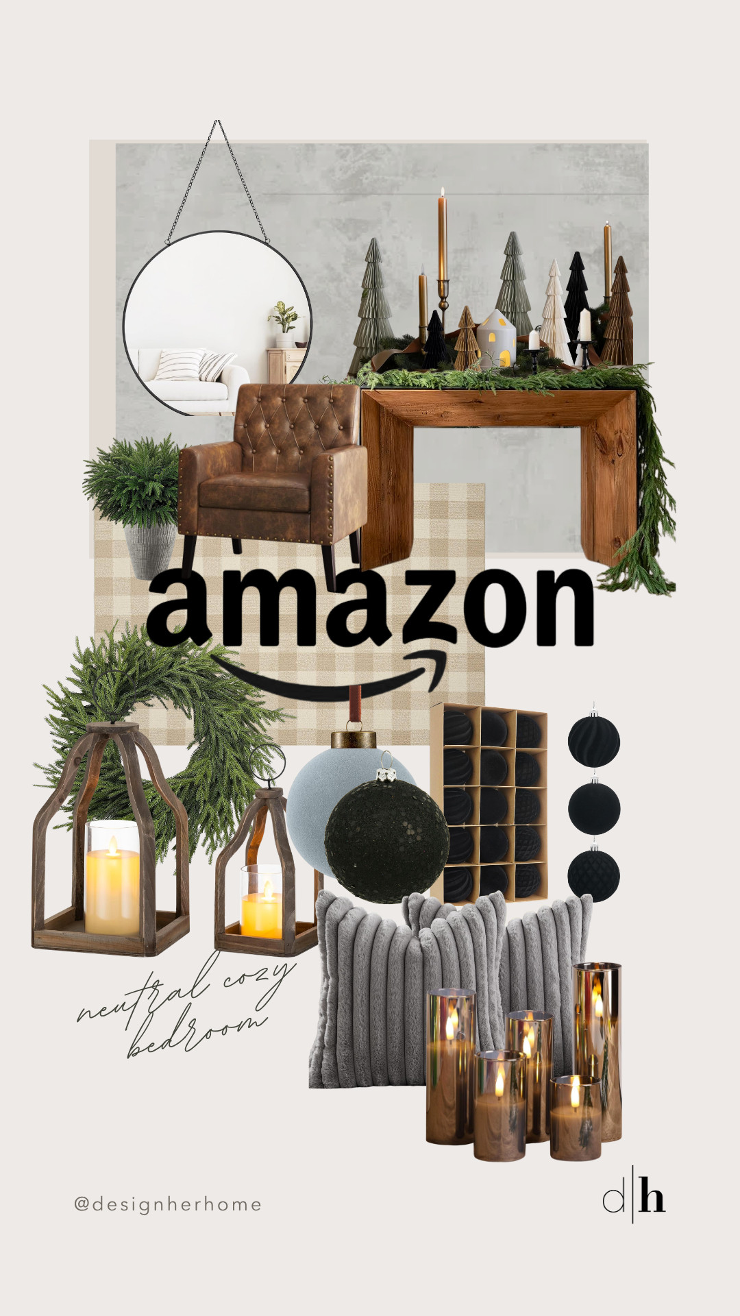 Moody holiday magic 🖤 Think deep greens, soft golds, and warm candlelight. Linking all my fave Amazon décor finds to get that cozy, luxe vibe 🌲✨ #LTKhome #holidaydecor #amazonfinds 

 #LTKcanada #LTKfall #LTKwinter