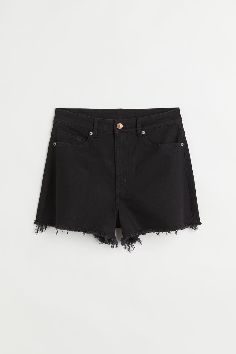 Conscious choice  New Arrival5-pocket shorts in stretch cotton denim. High waist, zip fly with bu... | H&M (US)