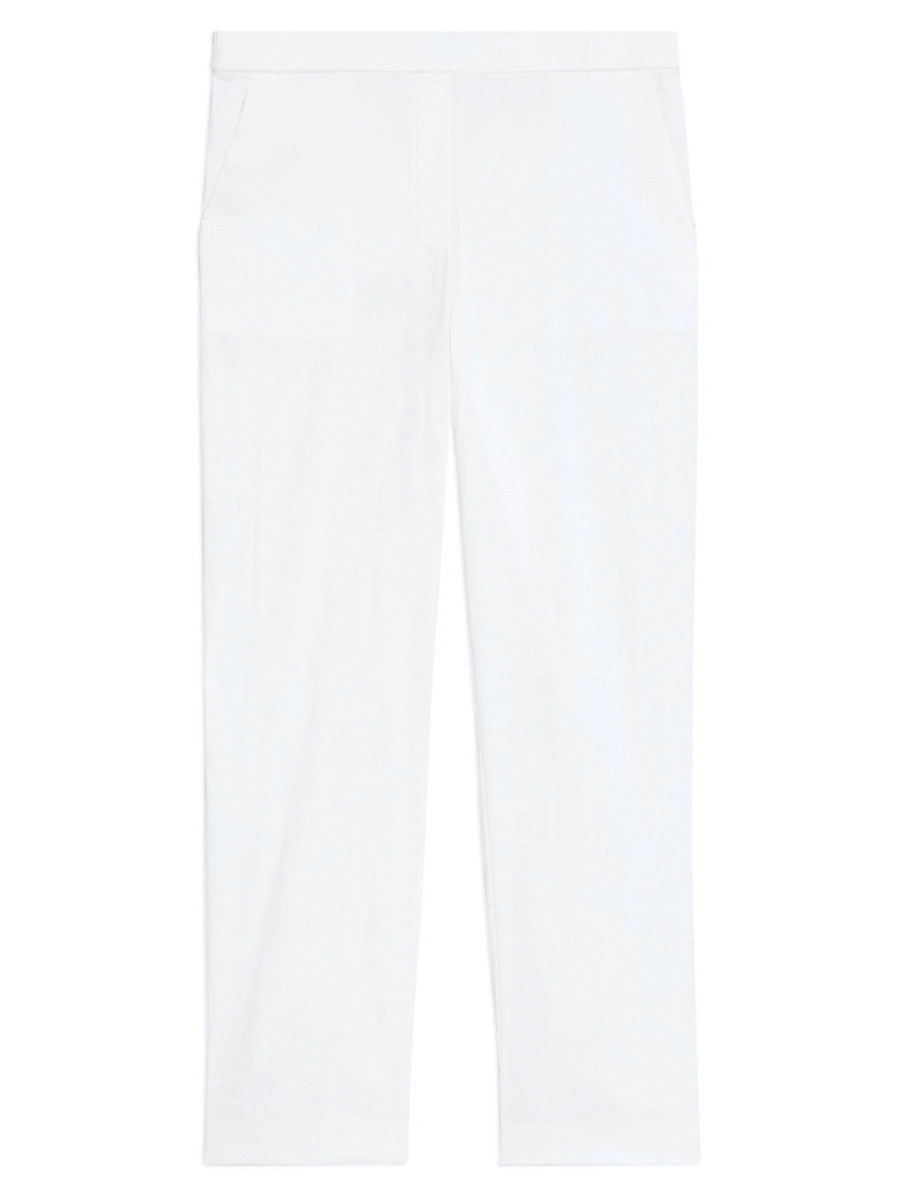 Women's Linen-Blend Slim-Fit Pants - White - Size 16 | Saks Fifth Avenue