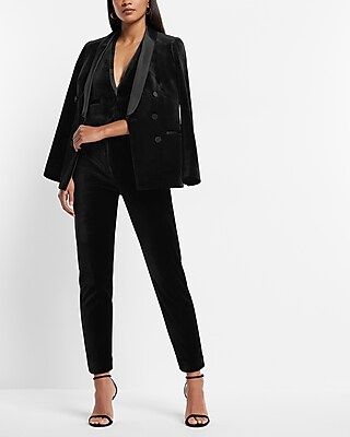 Editor Super High Waisted Velvet Straight Cropped Pant | Express