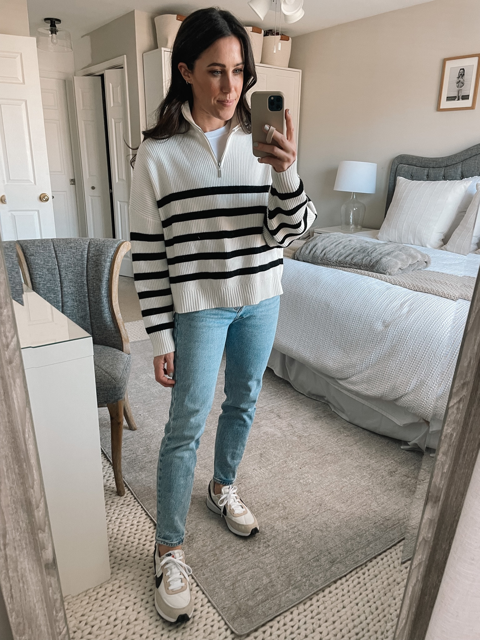 3.18.23
Striped Half Zip, Levis Wedgie Icon, Nike Sneakers 

#LTKFind #LTKstyletip