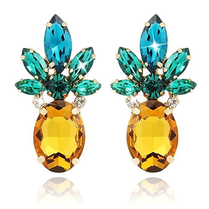 Holylove Pineapple Earrings for Women Jewelry Hawaiian Vacation Beach Party Daily with Gift Box | Amazon (US)