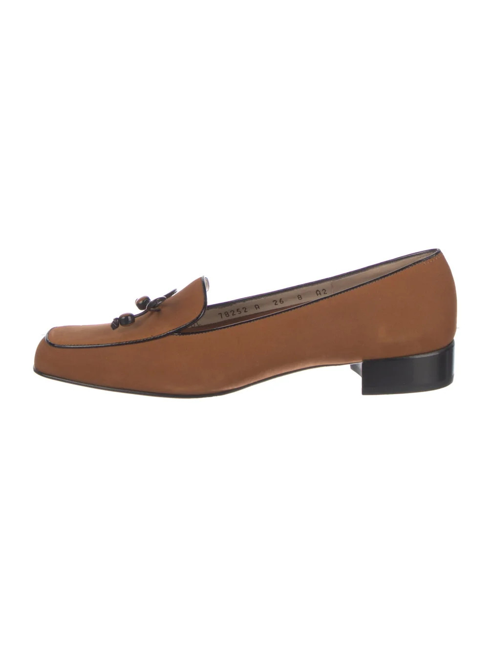 Suede Leather Trim Embellishment Loafers | The RealReal
