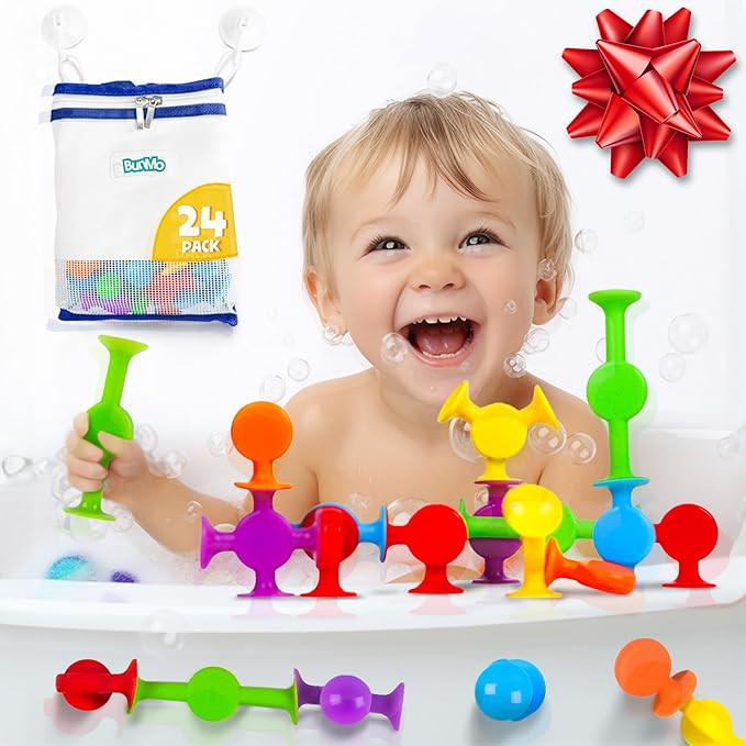 BUNMO Suction Bath Toys - Stocking Stuffers for Kids - No Mold Bath Toy - Hours of Fun - Fine Mot... | Amazon (US)
