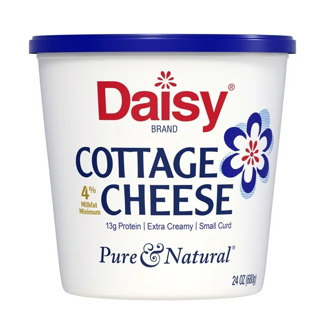 Daisy Pure and Natural Cottage Cheese, 4% Milkfat, 24 oz (1.5 lb) Tub (Refrigerated) - 13g of Pro... | Walmart (US)