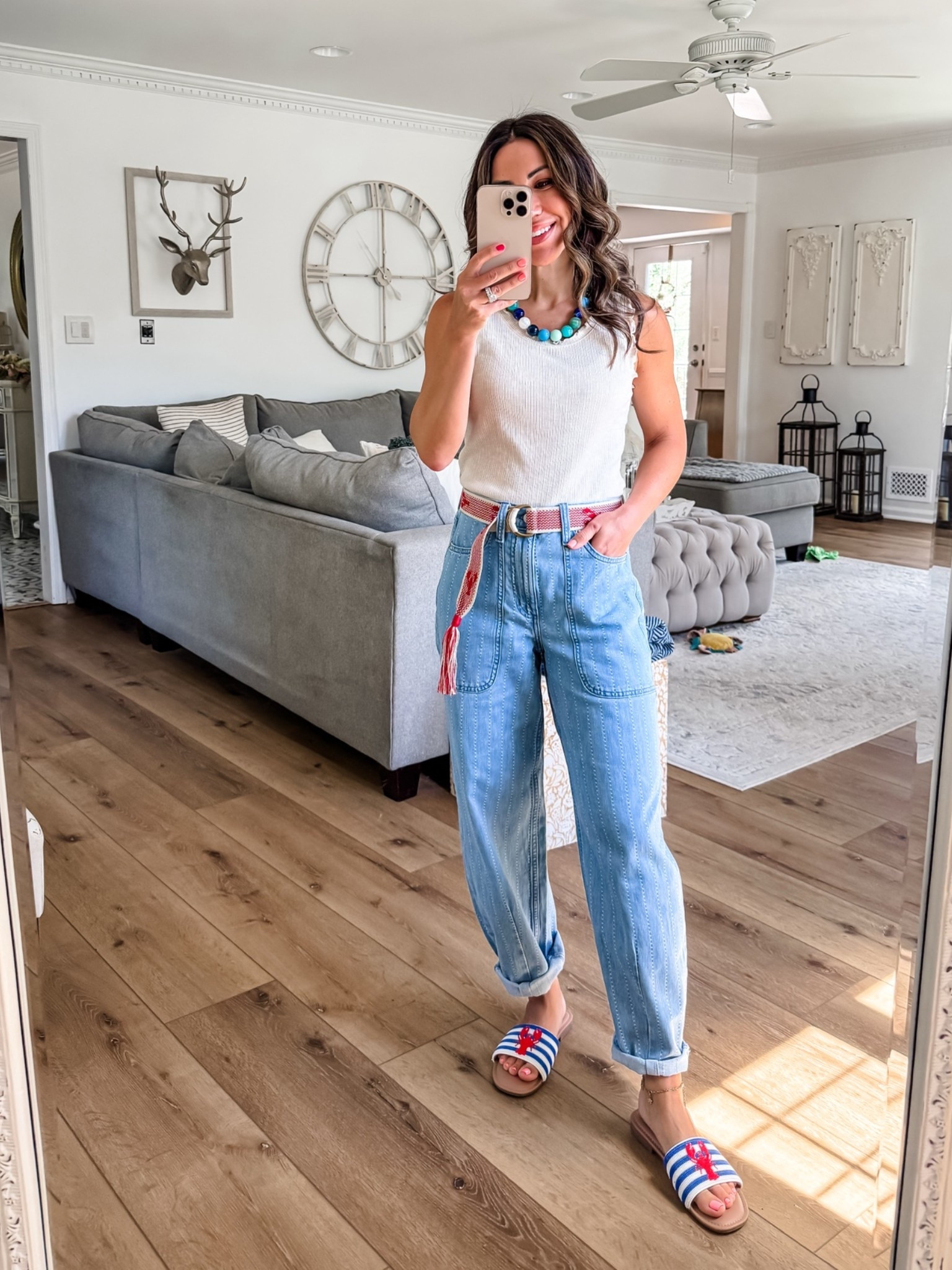 Small tank. Barrel jeans 2. target style.

#LTKSaleAlert #LTKOver40 #LTKPetite