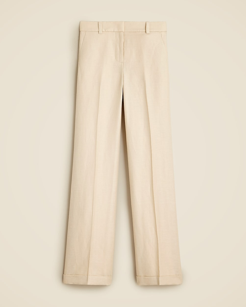 Cuffed wide-leg trouser in herringbone linen-wool blend | J. Crew US