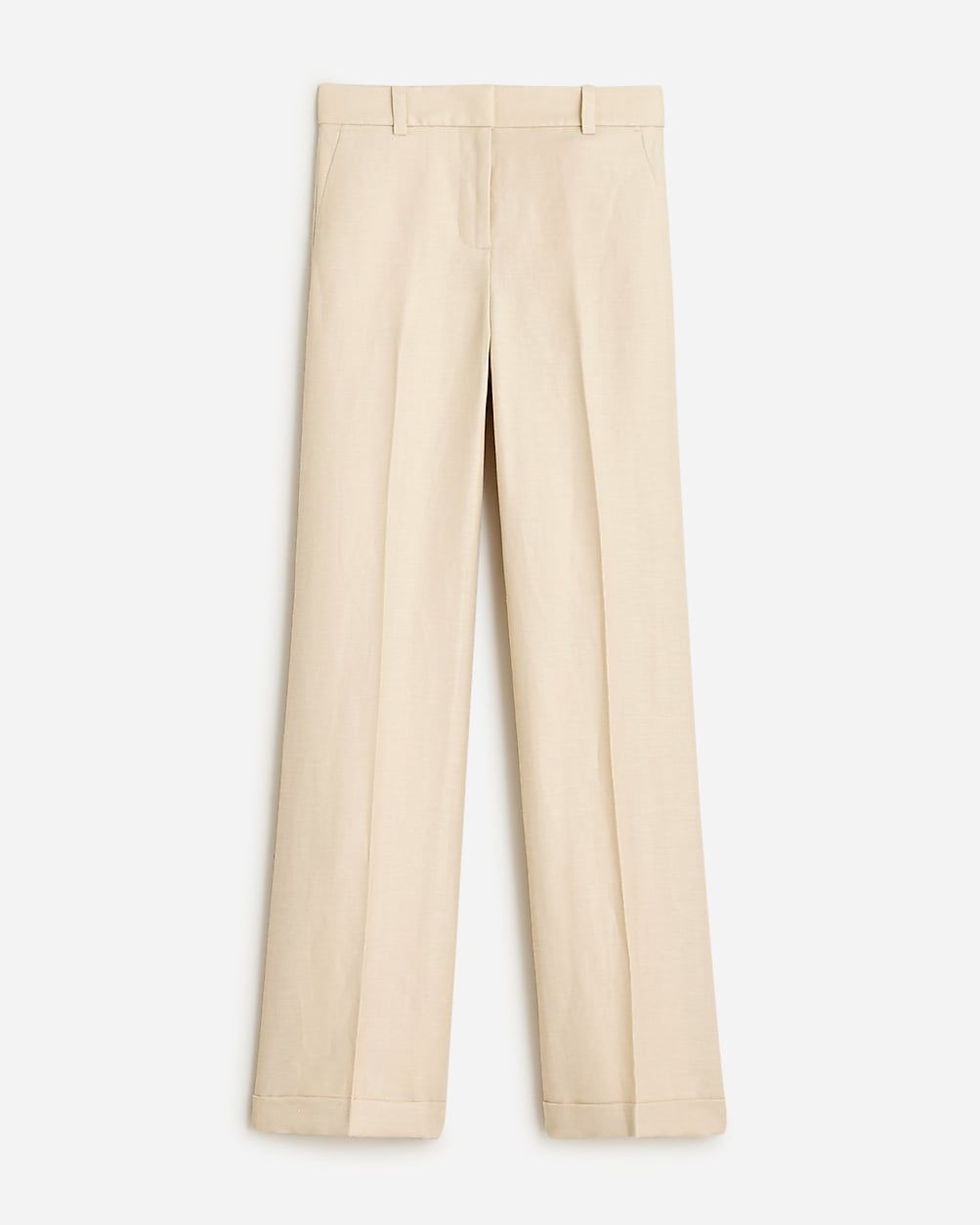 Cuffed wide-leg trouser in herringbone linen-wool blend | J. Crew US