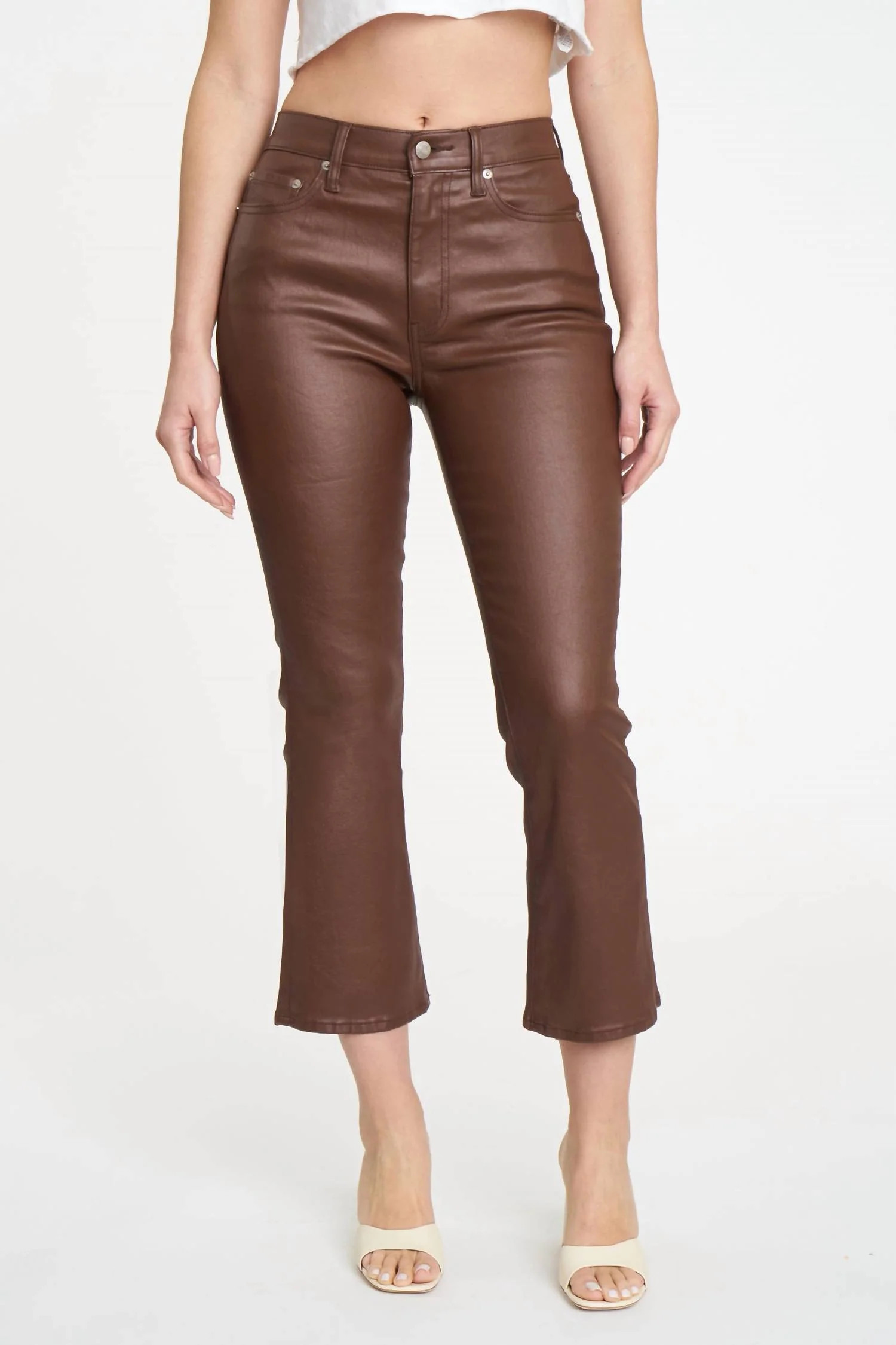 Shy Girl Pant In Coated Espresso | Shop Simon