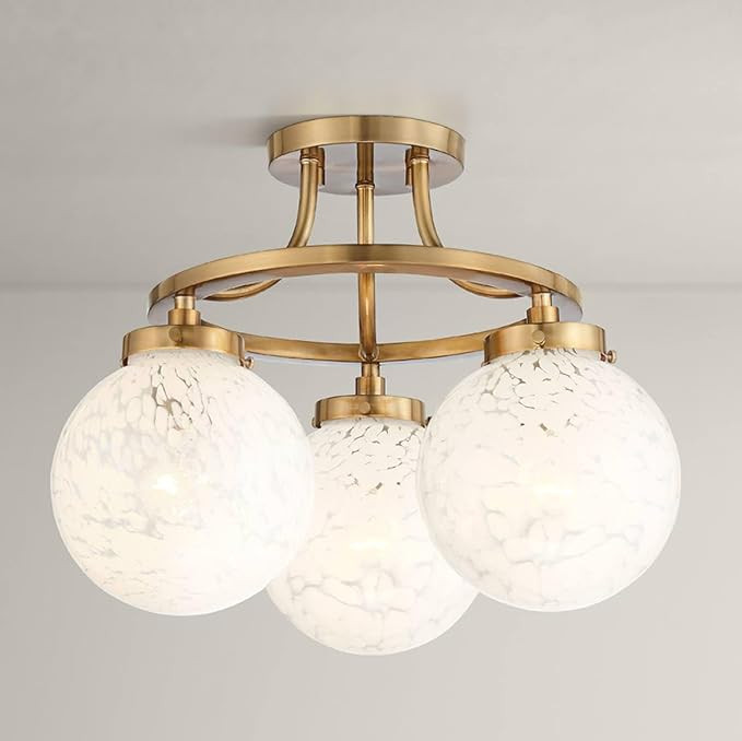 Possini Euro Design Candida Mid-Century Modern Ceiling Light Semi Flush Mount Fixture Mid-Century... | Amazon (US)
