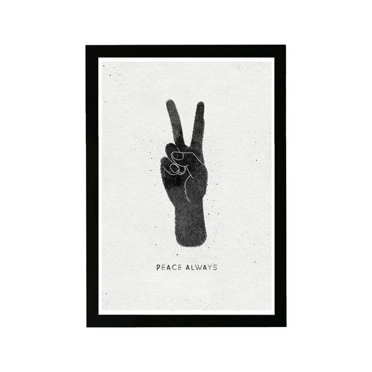 Wynwood Studio Typography and Quotes Framed Wall Art Prints 'Peace Always' Inspirational Quotes a... | Walmart (US)