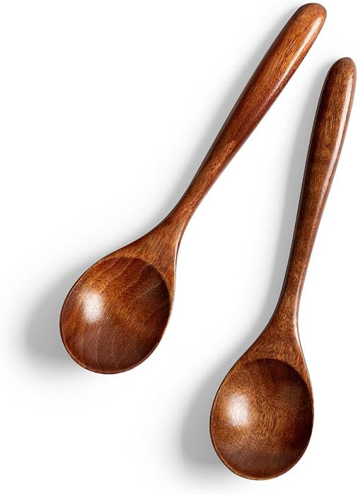 2 PCS Wooden Spoons for Honey, 6.7 inch Small Wooden Spoons - Terrific for Tea, Coffee & Soup, Li... | Amazon (US)
