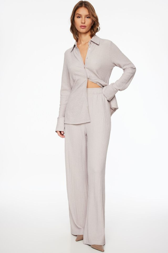 Knit Popcorn Textured Wide Leg Pant | Dynamite Clothing