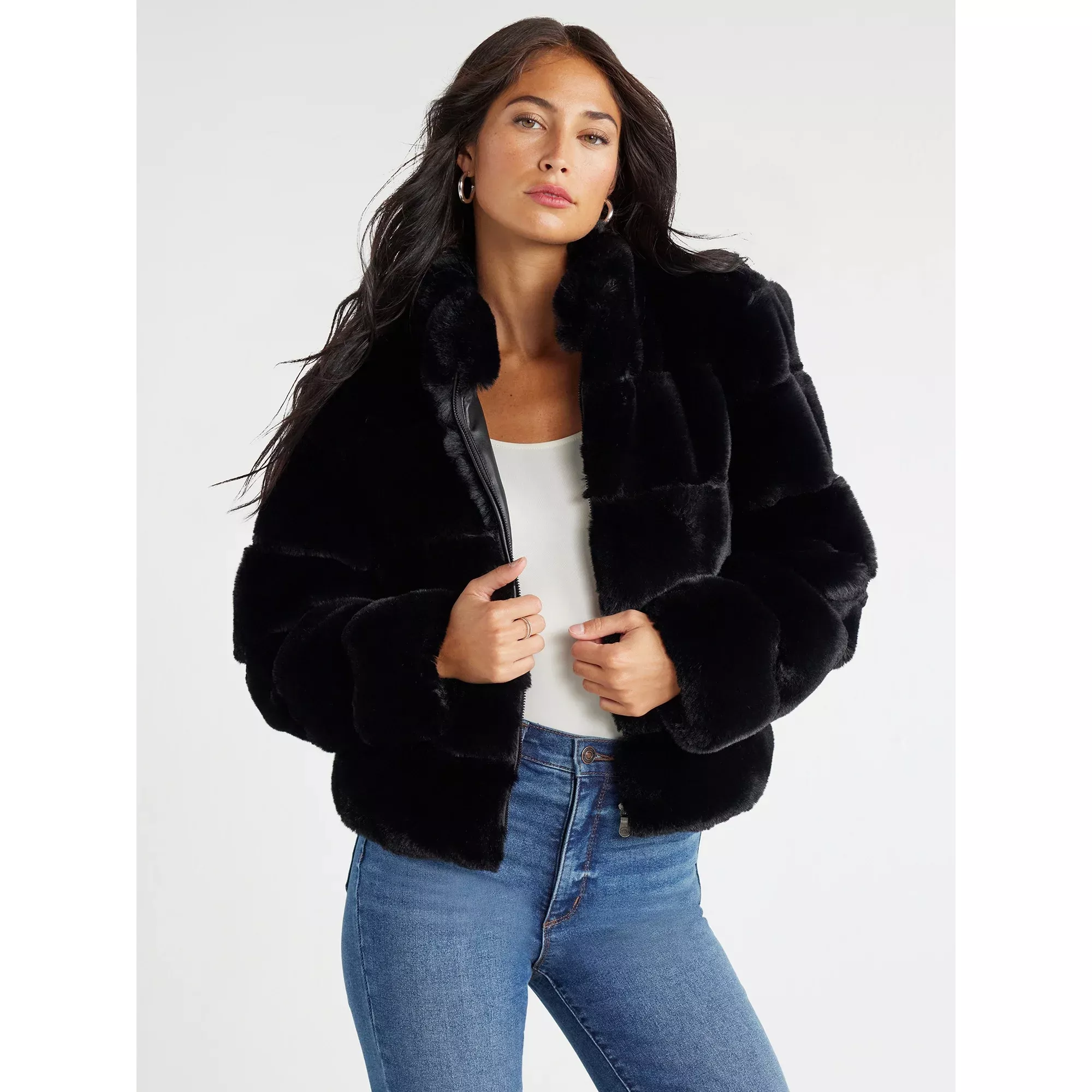 Faux fur 2024 chubby jacket