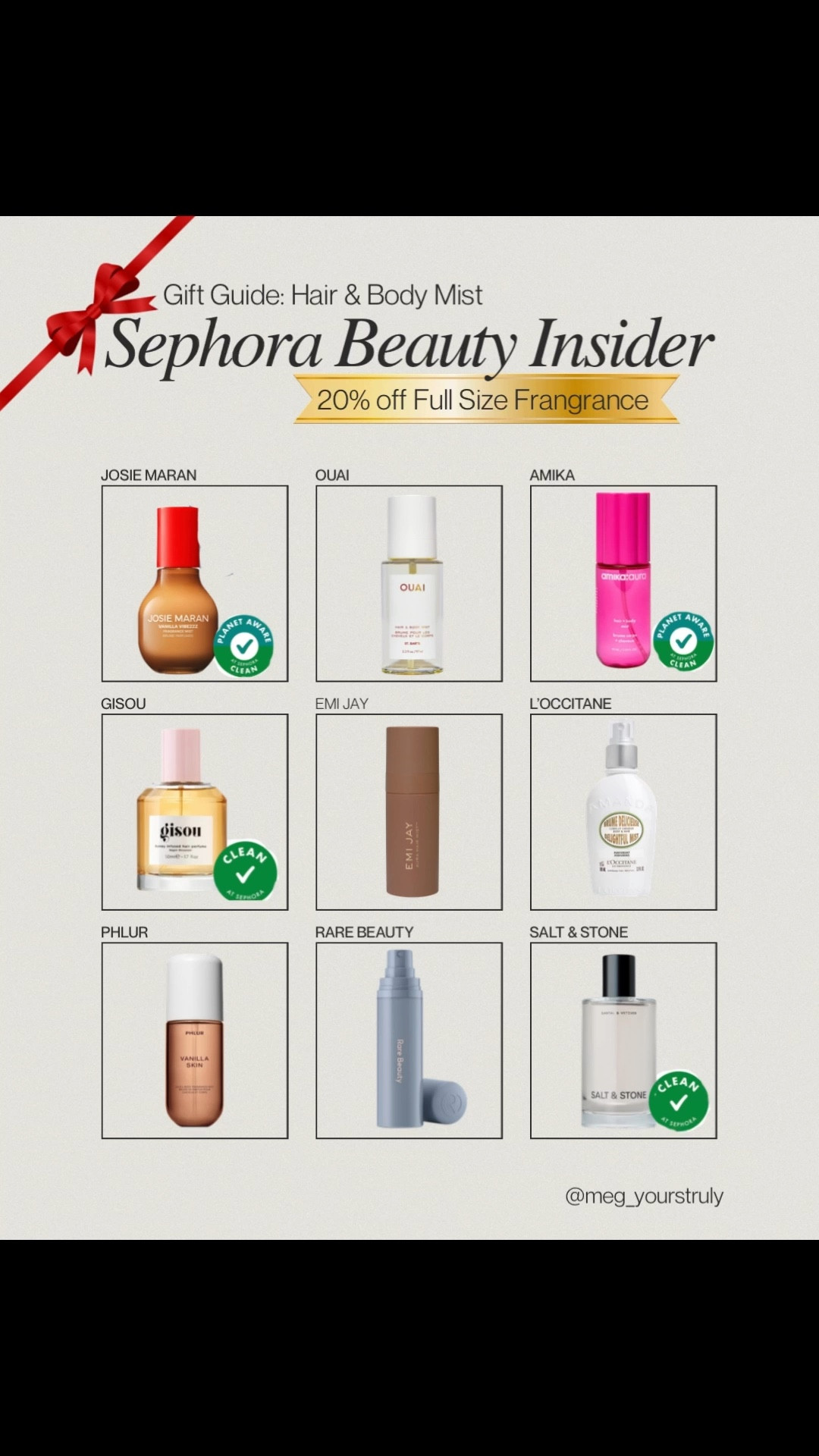 Hair & body mists = the underrated gift ✨

Light, layered, and perfect for everyday wear. These hair & body mists make amazing stocking stuffers or beauty gifts—and they’re 20% off during the Sephora Beauty Insider Sale too!

💖 Soft girl scents, clean vibes, and cozy favorites.

#sephora #hairandbodymist #beautygifts #stockingstuffers #lastminutegifts #sephorasale #beautyinsidersale #fragrancefavorites #holidaybeauty

#LTKGiftGuide #LTKBeauty #LTKSaleAlert