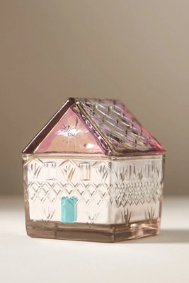 Snowflake House Spice Evergreen & Embers Cut Glass Candle | Anthropologie (US)
