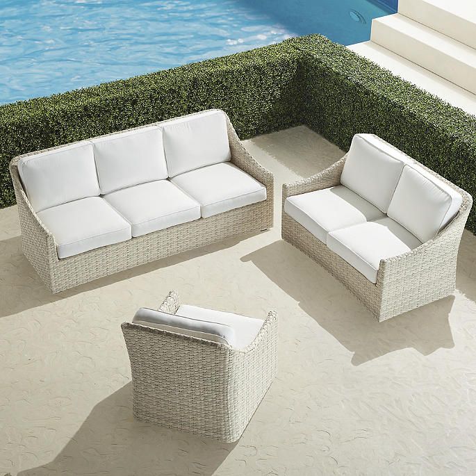 Ashby 3-pc. Sofa Set in Shell Finish | Frontgate | Frontgate