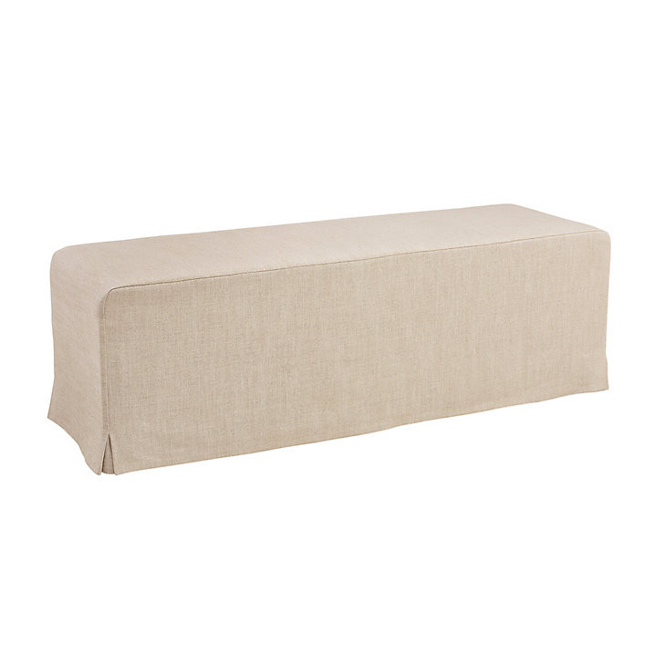 Pearce Bench with Removable Linen Slipcover & Smooth Rolling Casters | Ballard Designs, Inc.