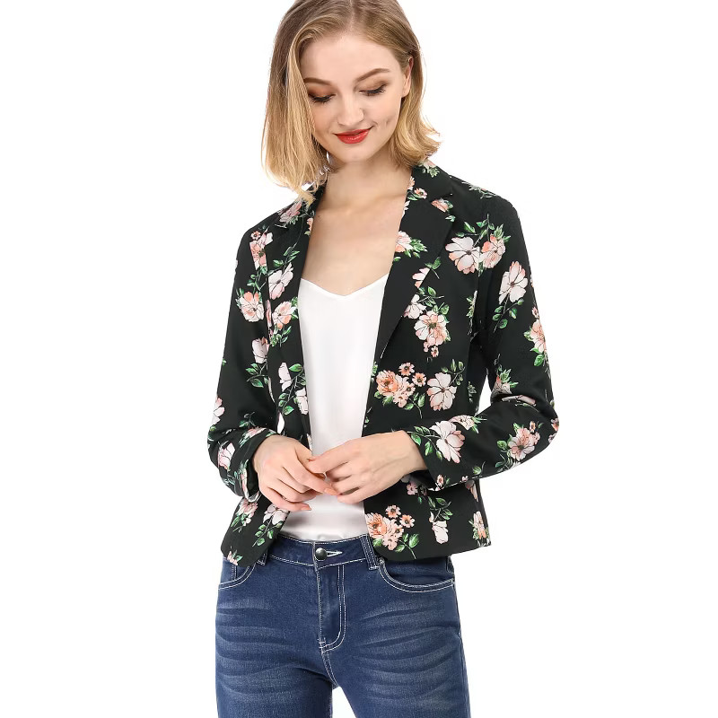 Allegra K Women's Notched Lapel Open Front Business Casual Blazer | Target