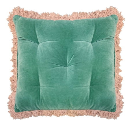 Home Decor Collection Green Fringe Floor Pillow | Walmart (US)