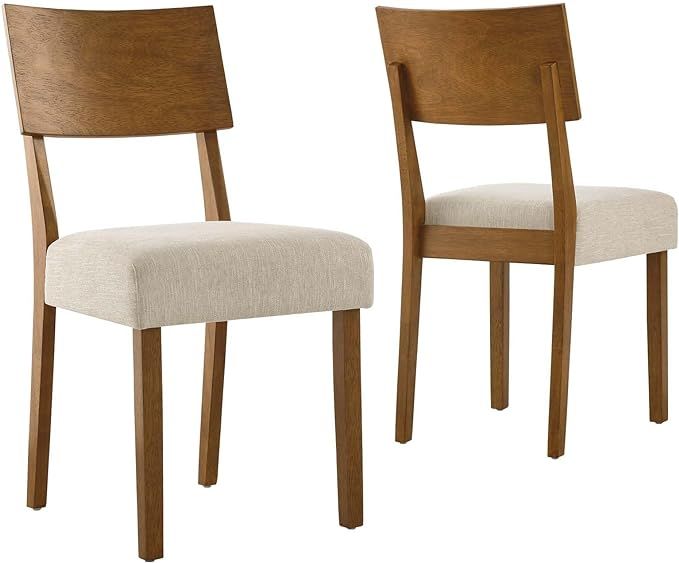 Modway Pax Dining Chairs, Acorn Heathered Weave Light Beige | Amazon (US)