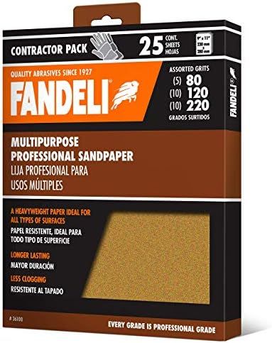 Fandeli 220 Grit Sandpaper - Multipurpose Professional Fine Sandpaper (25 Sheet) - Sandpaper for ... | Amazon (US)